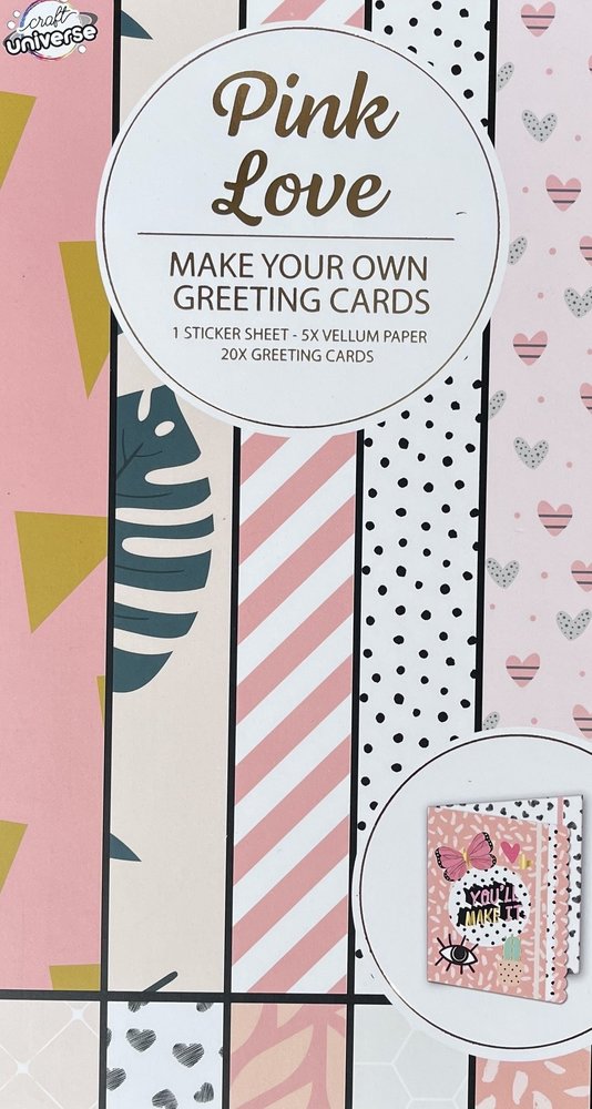 Craft Universe Pink Love Slimline Paper Pad (3010421)