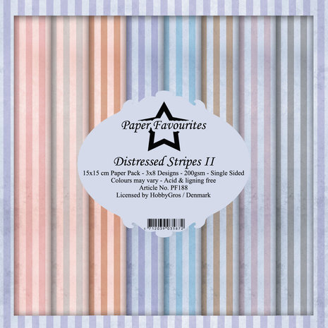 Paper Favourites Distressed Stripes II 6x6 Inch Paper Pack (PF188)