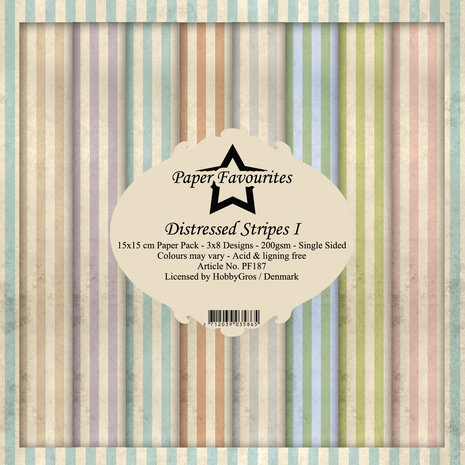 Paper Favourites Distressed Stripes I 6x6 Inch Paper Pack (PF187)