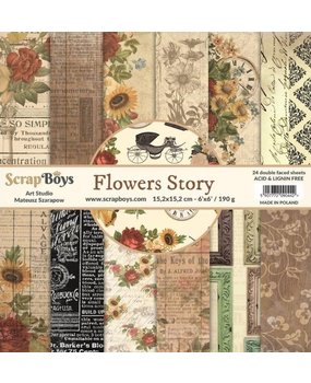 ScrapBoys Flowers Story 6x6 Inch Paper Pad (FLST-09)