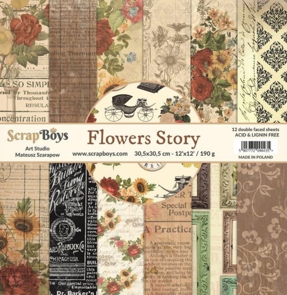 ScrapBoys Flowers Story 12x12 Inch Paper Set (FLST-08) ScrapBoys Flowers Story 12x12 Inch Paper Set (FLST-08)