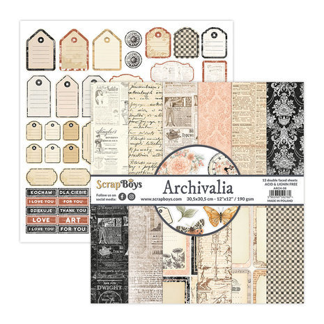 ScrapBoys Archivalia 12x12 Inch Paper Pack (ARCH-08) ScrapBoys Archivalia 12x12 Inch Paper Pack (ARCH-08)