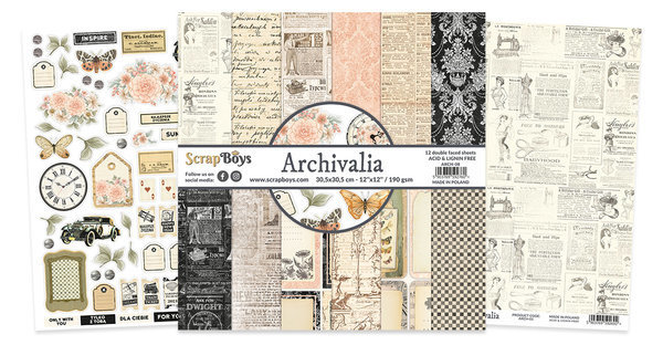 ScrapBoys Archivalia 12x12 Inch Paper Pack (ARCH-08) ScrapBoys Archivalia 12x12 Inch Paper Pack (ARCH-08)