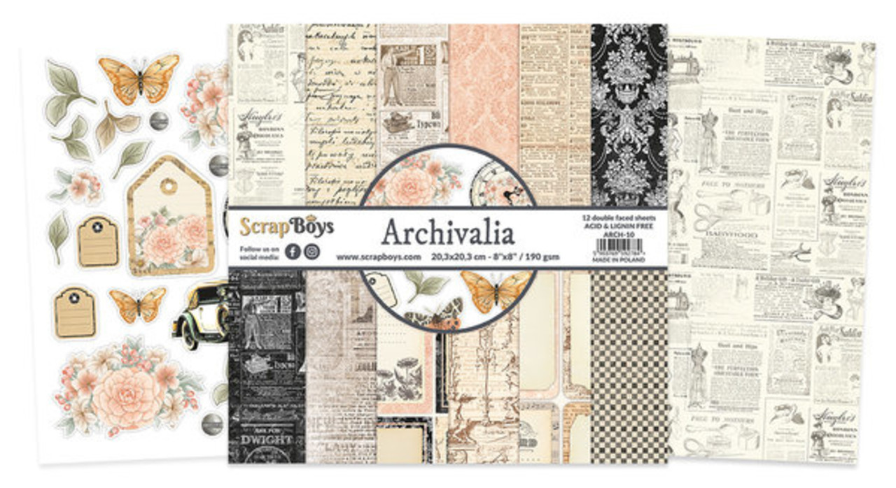 ScrapBoys Archivalia 8x8 Inch Paper Pad (ARCH-10) ScrapBoys Archivalia 8x8 Inch Paper Pad (ARCH-10)