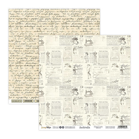 ScrapBoys Archivalia 8x8 Inch Paper Pad (ARCH-10) ScrapBoys Archivalia 8x8 Inch Paper Pad (ARCH-10)