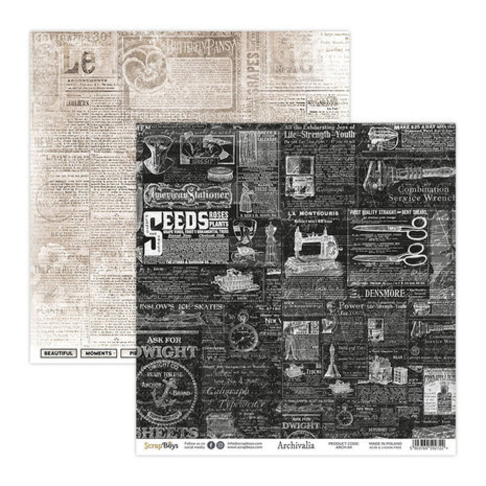 ScrapBoys Archivalia 8x8 Inch Paper Pad (ARCH-10) ScrapBoys Archivalia 8x8 Inch Paper Pad (ARCH-10)