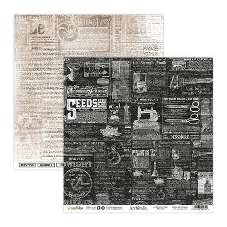 ScrapBoys Archivalia 8x8 Inch Paper Pad (ARCH-10) ScrapBoys Archivalia 8x8 Inch Paper Pad (ARCH-10)