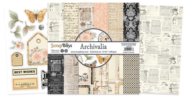 ScrapBoys Archivalia 6x6 Inch Paper Pad (ARCH-09) ScrapBoys Archivalia 6x6 Inch Paper Pad (ARCH-09)