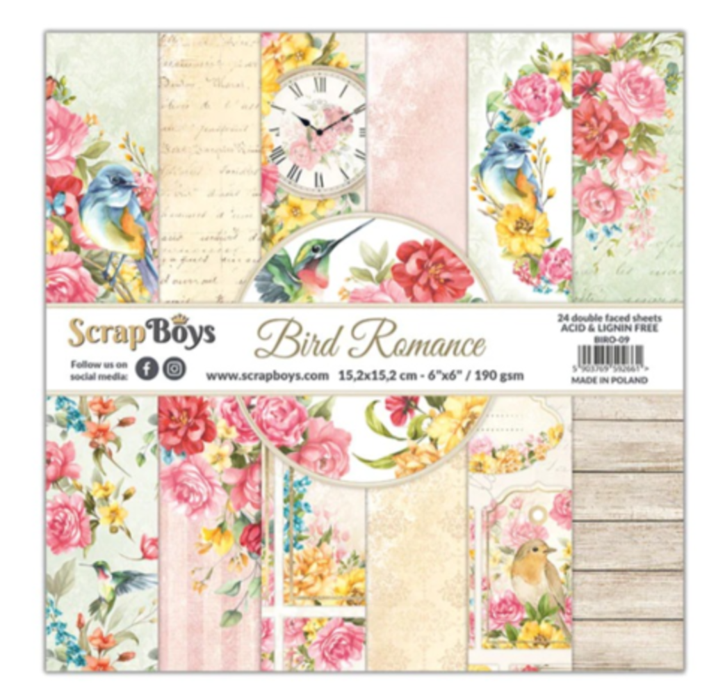ScrapBoys Bird Romance 6x6 Inch Paper Pad (BIRO-09) ScrapBoys Bird Romance 6x6 Inch Paper Pad (BIRO-09)