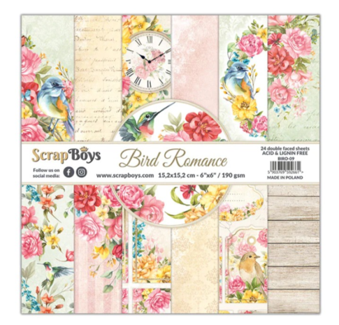 ScrapBoys Bird Romance 6x6 Inch Paper Pad (BIRO-09) ScrapBoys Bird Romance 6x6 Inch Paper Pad (BIRO-09)