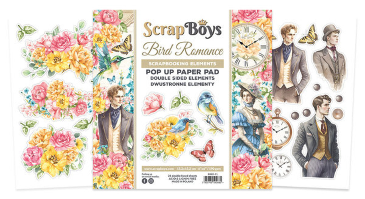 ScrapBoys Bird Romance 6x6 Inch Pop Up Paper Pad (BIRO-11) ScrapBoys Bird Romance 6x6 Inch Pop Up Paper Pad (BIRO-11)