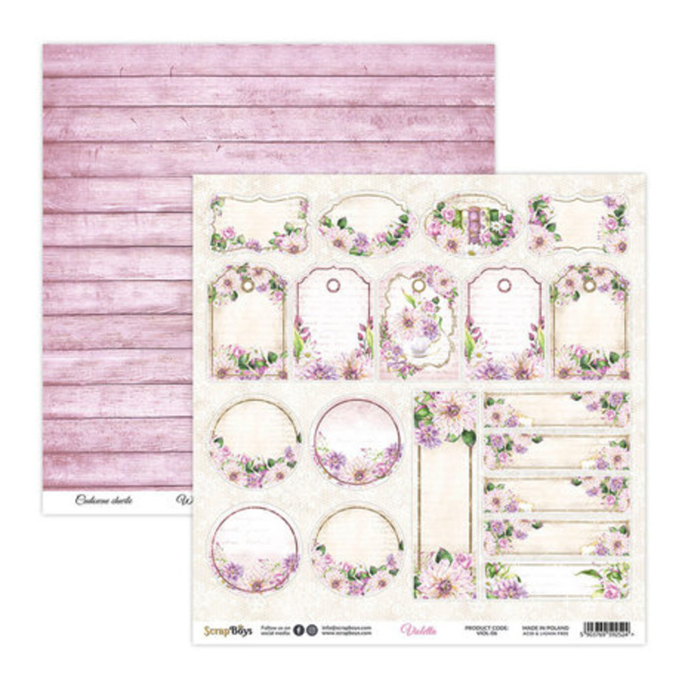 ScrapBoys Violetta 8x8 Inch Paper Pad (VIOL-10) ScrapBoys Violetta 8x8 Inch Paper Pad (VIOL-10)