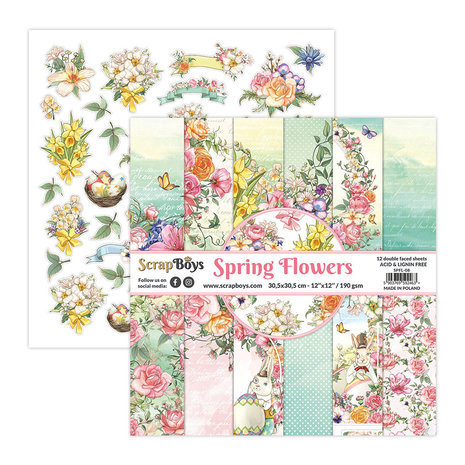 ScrapBoys Spring Flowers 12x12 Inch Paper Pack (SPFL-08) ScrapBoys Spring Flowers 12x12 Inch Paper Pack (SPFL-08)