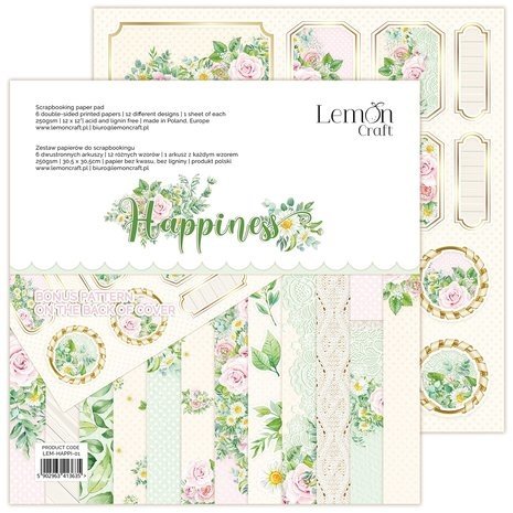 LemonCraft Happiness 12x12 Inch Paper Pad (LEM-HAPPI-01) LemonCraft Happiness 12x12 Inch Paper Pad (LEM-HAPPI-01)