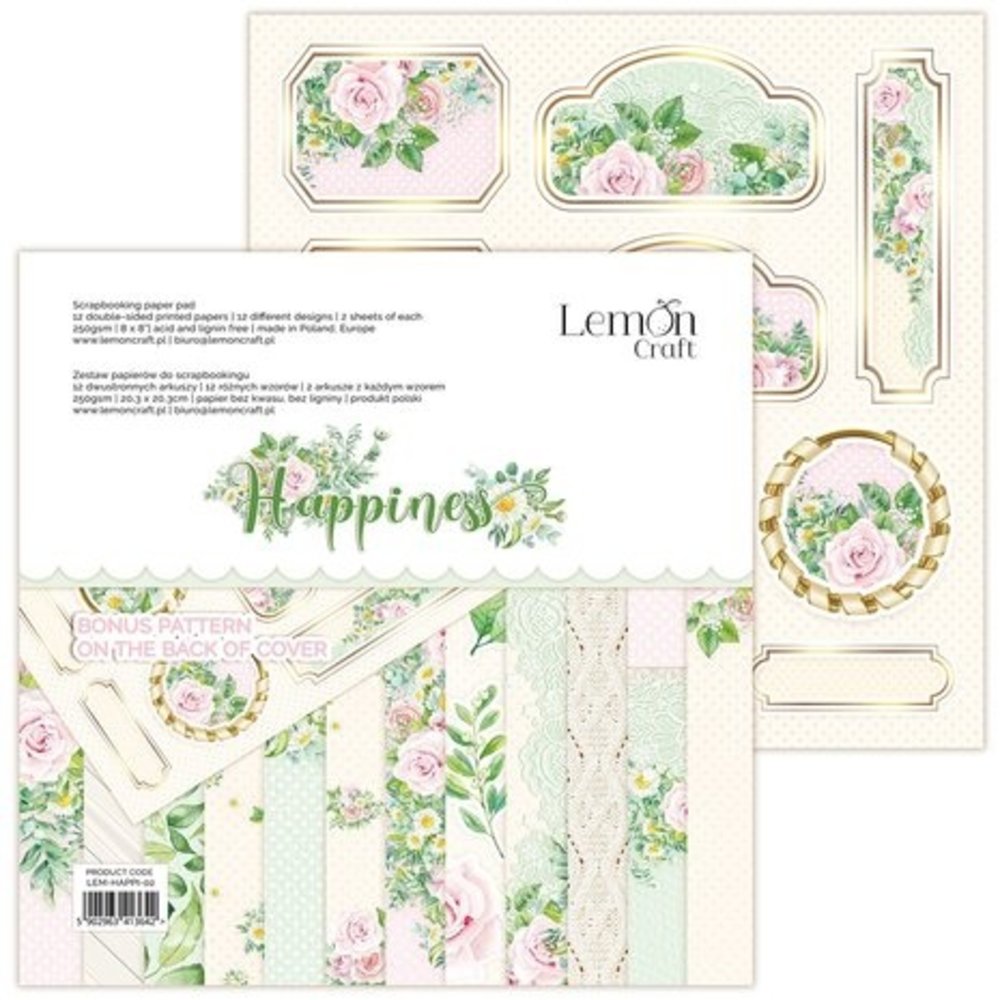 LemonCraft Happiness 8x8 Inch Paper Pad (LEM-HAPPI-02) LemonCraft Happiness 8x8 Inch Paper Pad (LEM-HAPPI-02)