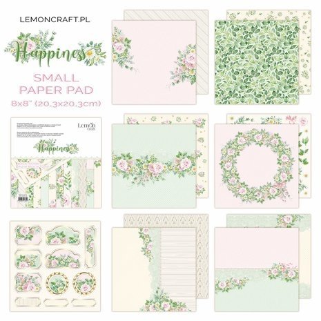 LemonCraft Happiness 8x8 Inch Paper Pad (LEM-HAPPI-02) LemonCraft Happiness 8x8 Inch Paper Pad (LEM-HAPPI-02)