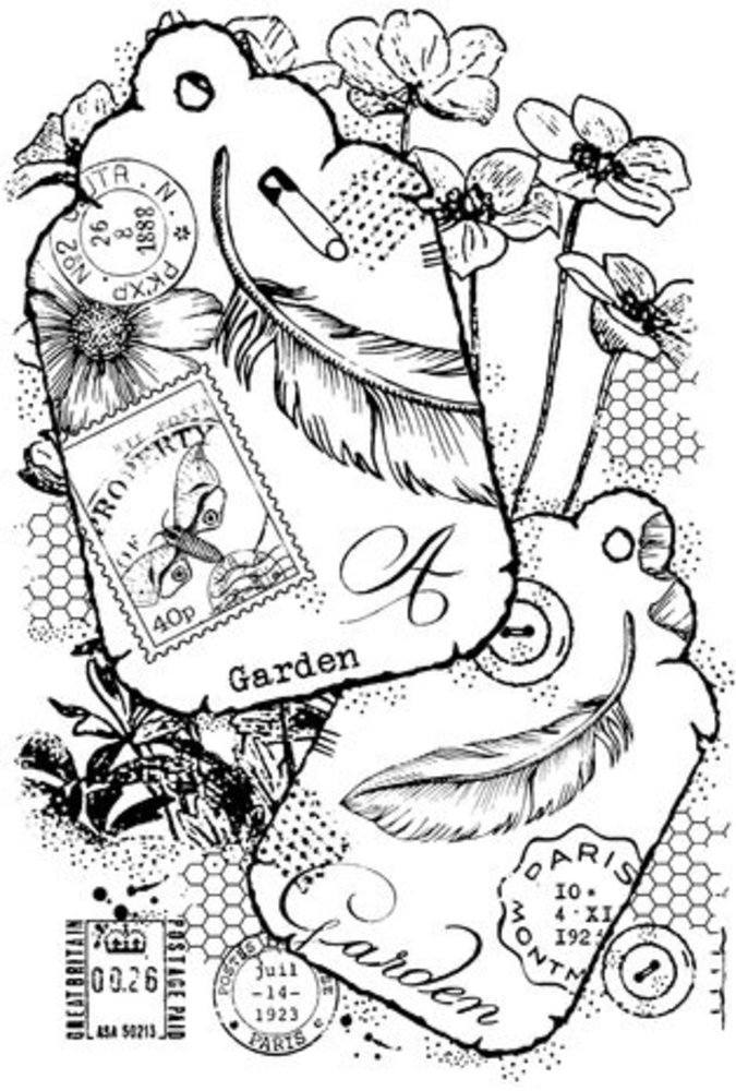 Woodware Two Tags Clear Stamps (FRS983)