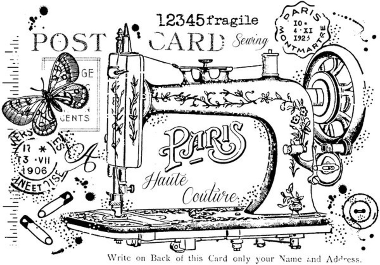 Woodware Sewing Machine Clear Stamps (FRS987)