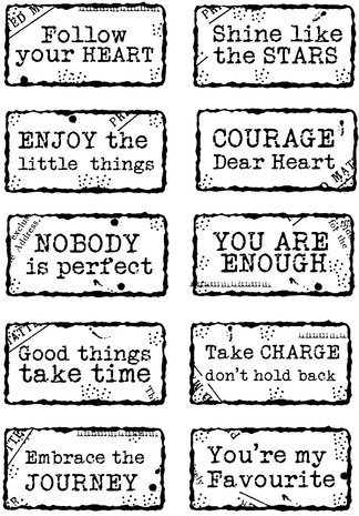 Woodware Distressed Labels Clear Stamps (FRS989)