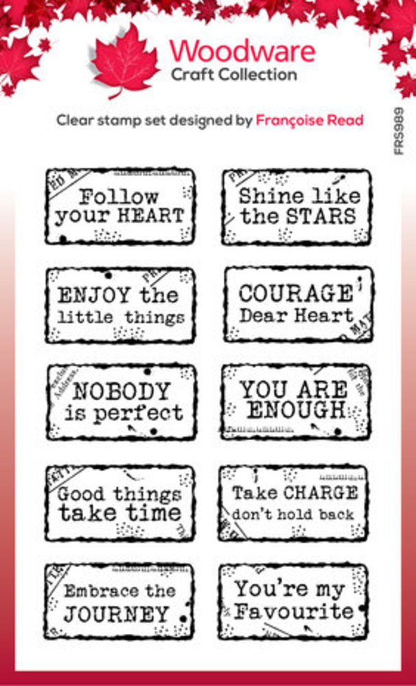 Woodware Distressed Labels Clear Stamps (FRS989)