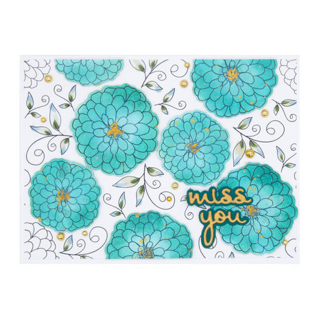 Simon Hurley Create Darling Dahlias Rubber Stamp (HUR80626)