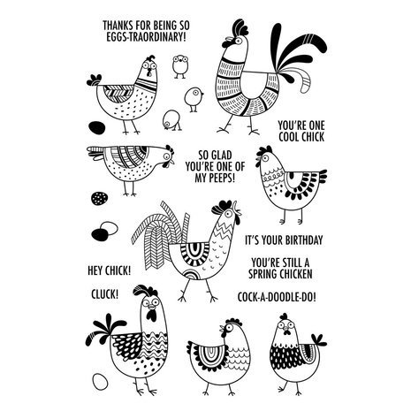 Simon Hurley Create Spring Chicken Clear Stamps (HUR83351) Simon Hurley Create Spring Chicken Clear Stamps (HUR83351)