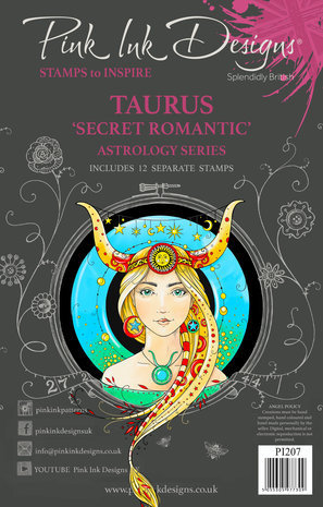 Pink Ink Designs Astrologie Series Taurus Secret Romantic A5 Clear Stamps (PI207)