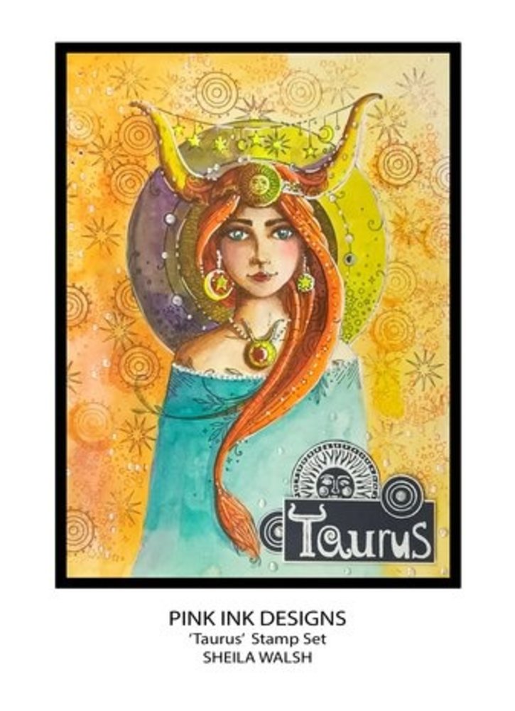 Pink Ink Designs Astrologie Series Taurus Secret Romantic A5 Clear Stamps (PI207)