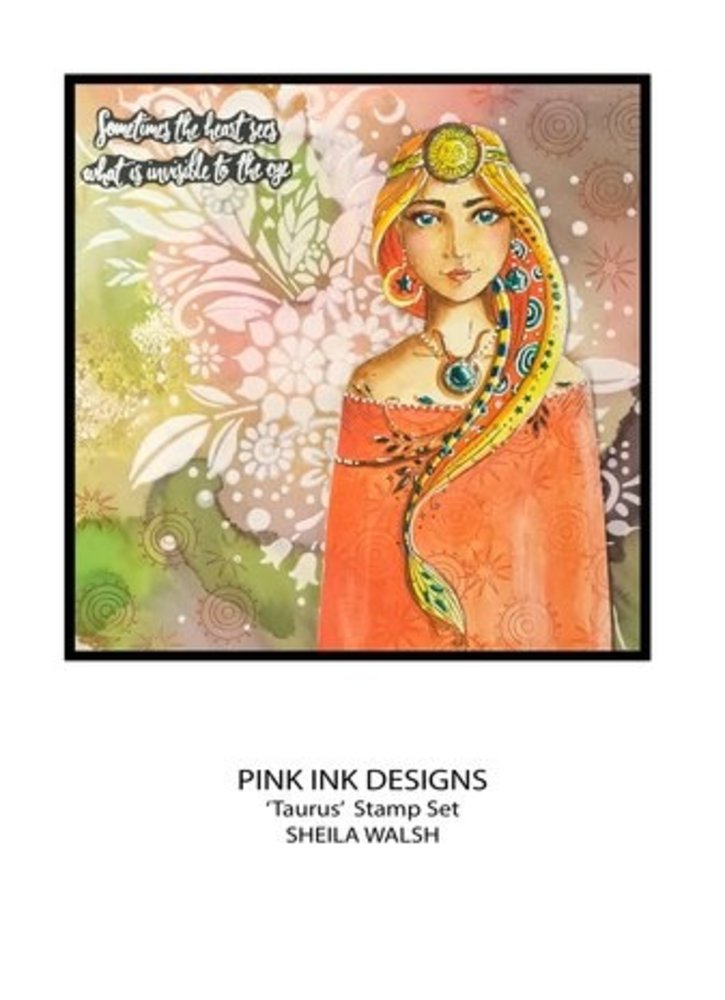 Pink Ink Designs Astrologie Series Taurus Secret Romantic A5 Clear Stamps (PI207)