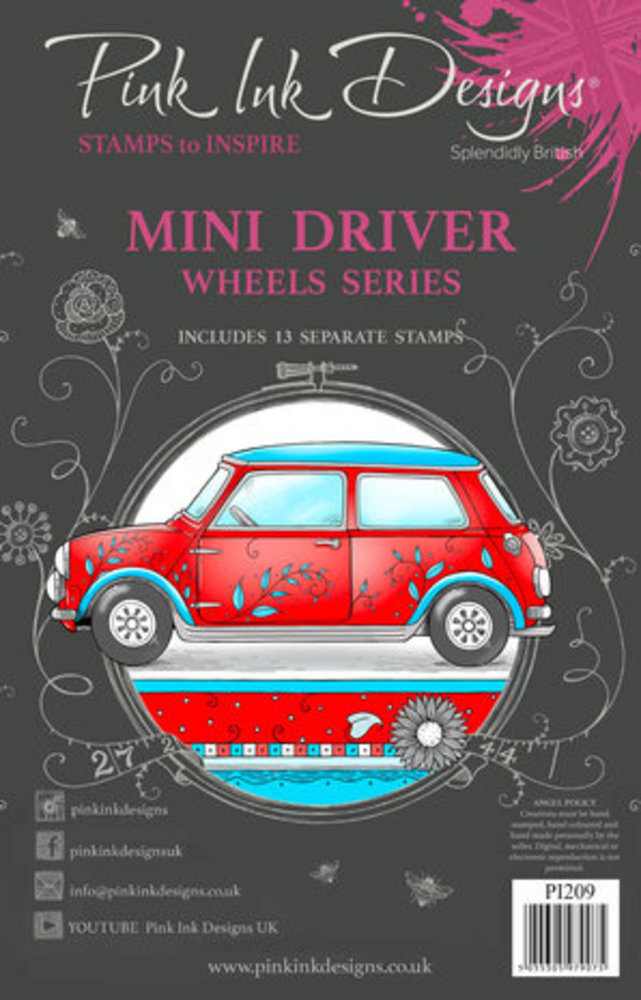 Pink Ink Designs Wheels Series Mini Driver A5 Clear Stamps (PI209)