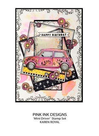 Pink Ink Designs Wheels Series Mini Driver A5 Clear Stamps (PI209)