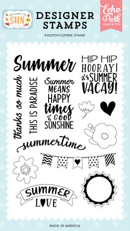 Echo Park Here Comes The Sun Summer Love Clear Stamps (HCTS311044)