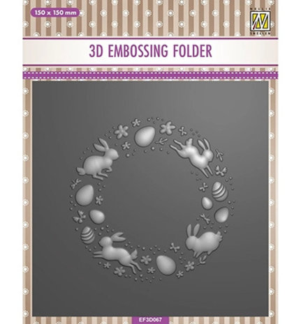 Nellie Snellen Easter Wreath 3D Embossing Folder (EF3D067)