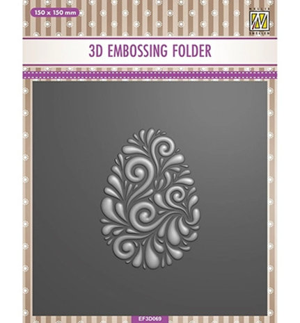 Nellie Snellen Doodle Egg 3D Embossing Folder (EF3D069)
