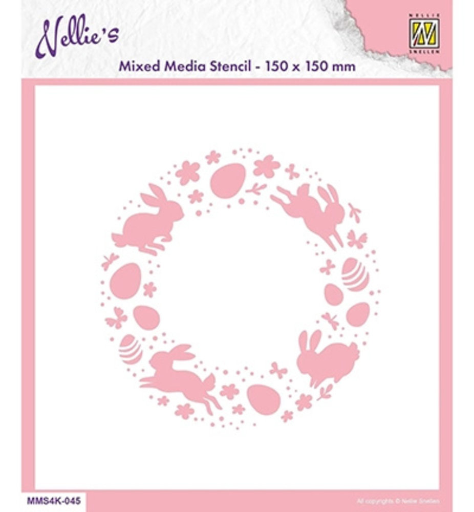 Nellie Snellen Easter Wreath Masking Stencil (MMS4K-045)