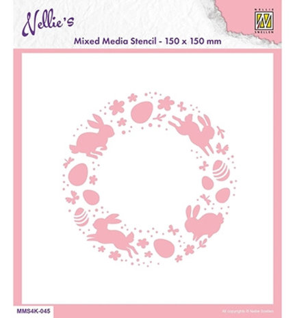 Nellie Snellen Easter Wreath Masking Stencil (MMS4K-045)