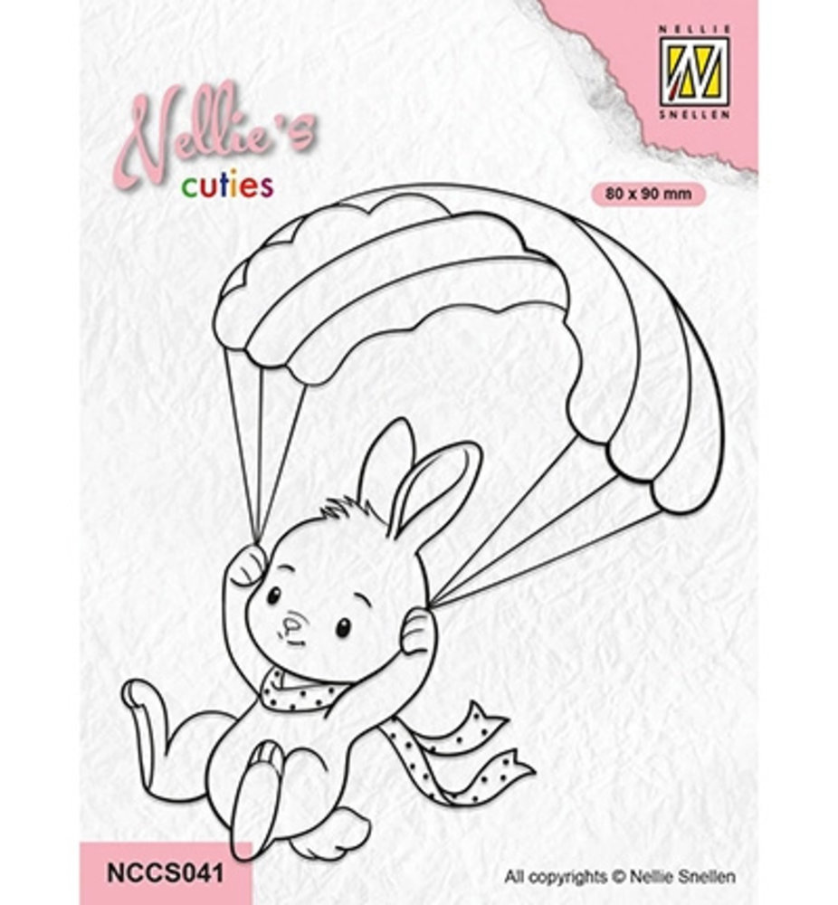 Nellie Snellen Clear Stamp Parachuting Bunny (NCCS041)