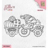 Nellie Snellen Clear Stamp Easter Gnome on Tractor (NCCS043)