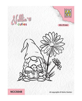 Nellie Snellen Clear Stamp Easter Gnome with Flowers (NCCS048) Nellie Snellen Clear Stamp Easter Gnome with Flowers (NCCS048)