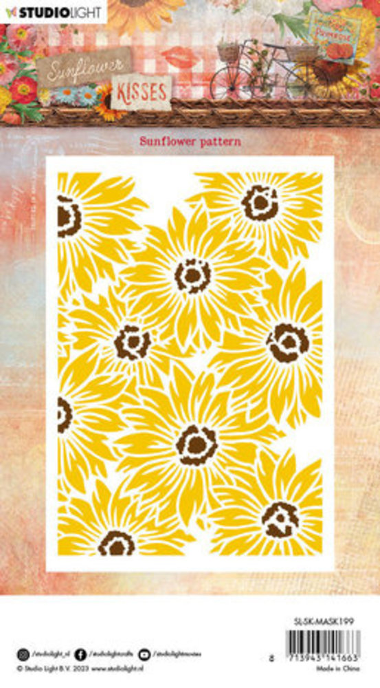 Studio Light Sunflower Kisses Masking Stencil Sunflower Pattern (SL-SK-MASK199) Studio Light Sunflower Kisses Masking Stencil Sunflower Pattern (SL-SK-MASK199)