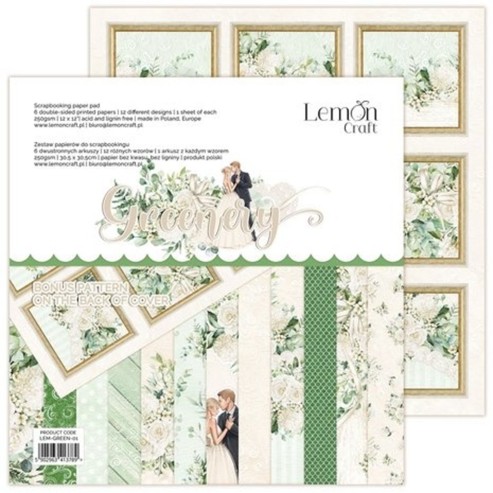 LemonCraft Greenery 12x12 Inch Paper Pad (LEM-GREEN-01) LemonCraft Greenery 12x12 Inch Paper Pad (LEM-GREEN-01)
