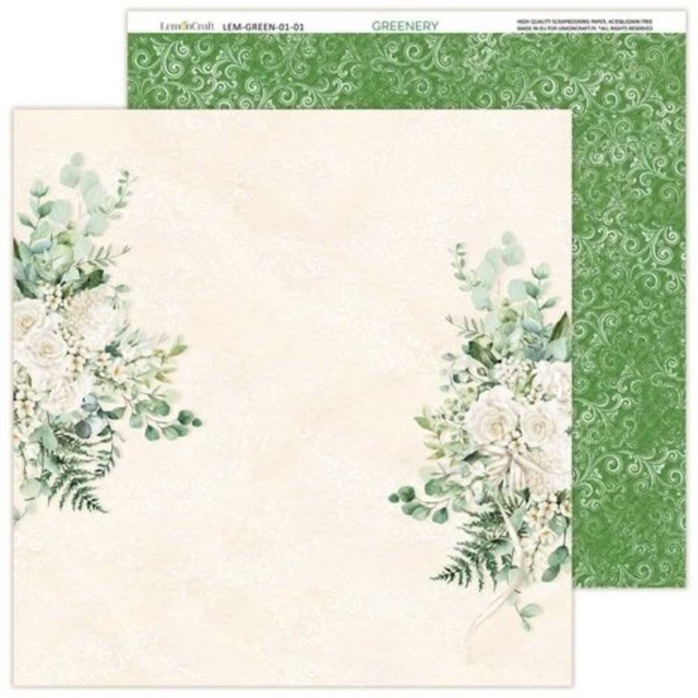 LemonCraft Greenery 12x12 Inch Paper Pad (LEM-GREEN-01) LemonCraft Greenery 12x12 Inch Paper Pad (LEM-GREEN-01)