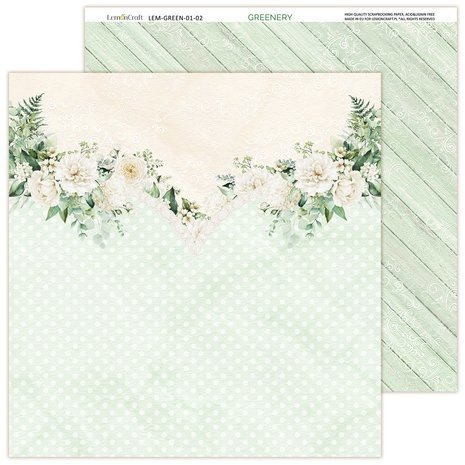 LemonCraft Greenery 12x12 Inch Paper Pad (LEM-GREEN-01) LemonCraft Greenery 12x12 Inch Paper Pad (LEM-GREEN-01)