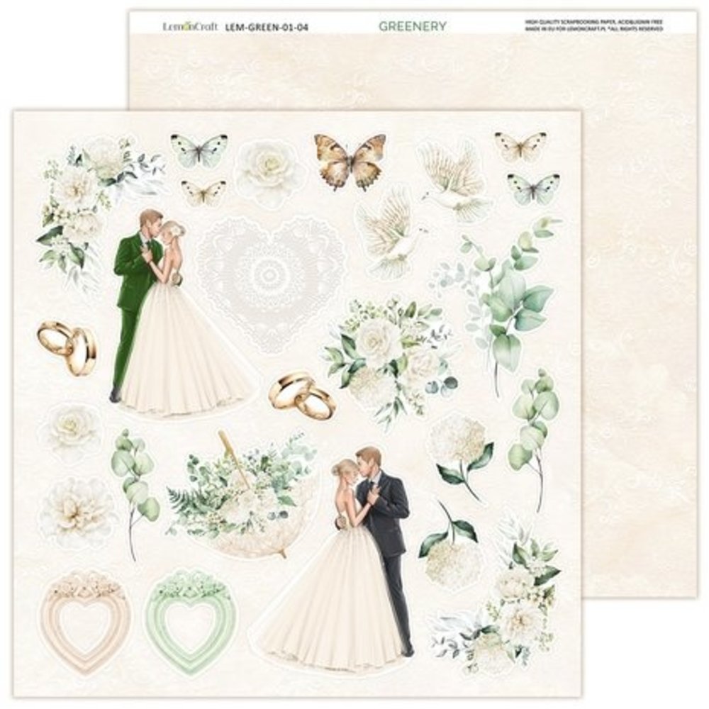 LemonCraft Greenery 12x12 Inch Paper Pad (LEM-GREEN-01) LemonCraft Greenery 12x12 Inch Paper Pad (LEM-GREEN-01)