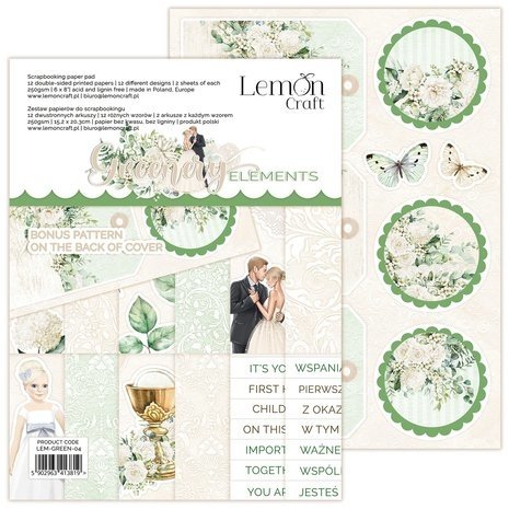 LemonCraft Greenery Elements 6x8 Inch Paper Pad (LEM-GREEN-04) LemonCraft Greenery Elements 6x8 Inch Paper Pad (LEM-GREEN-04)