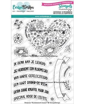 Carlijn Design Stempels Bloemenhart Banner (CDST-0100) Carlijn Design Stempels Bloemenhart Banner (CDST-0100)