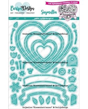 Carlijn Design Snijmallen Bloemenhart Banner (CDSN-0219)