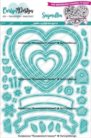 Carlijn Design Snijmallen Bloemenhart Banner (CDSN-0219)