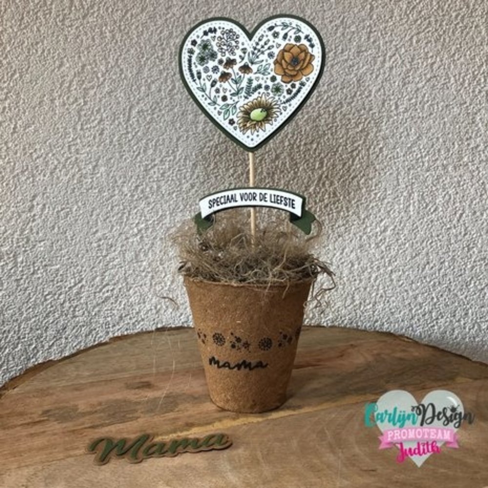 Carlijn Design Snijmallen Bloemenhart Banner (CDSN-0219)