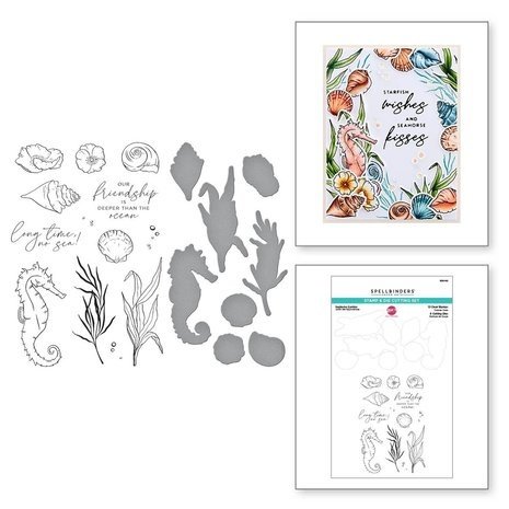 Spellbinders Seahorse Kisses Seahorse Garden Clear Stamp & Die Set (SDS-182) Spellbinders Seahorse Kisses Seahorse Garden Clear Stamp & Die Set (SDS-182)